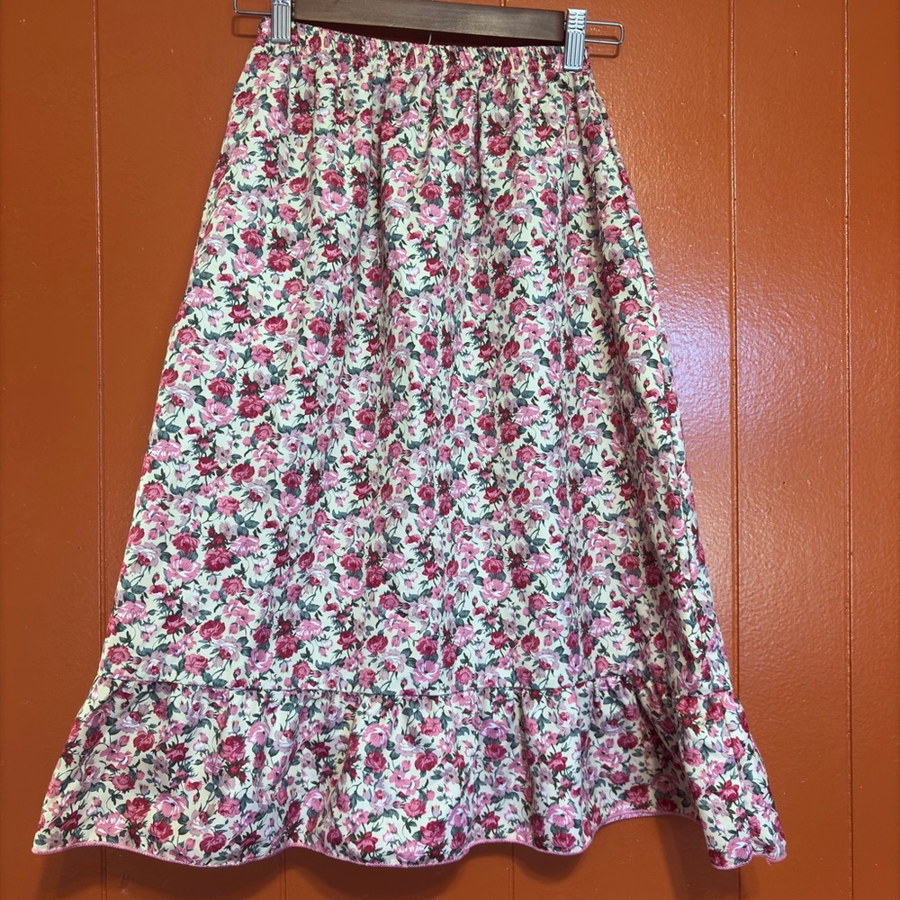 Girl’s Floral Skirt in Pink and Cream